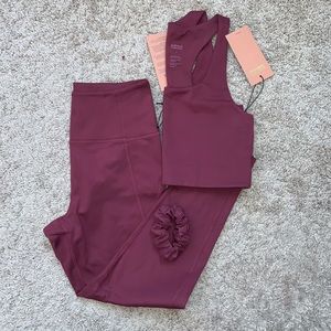 Girlfriend Collective Set in Mulberry